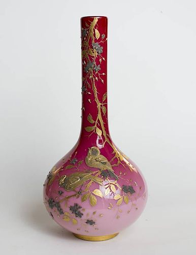 Thomas Webb Gilt Decorated Vase