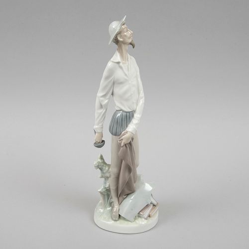 Figura de Don Quijote. España, siglo XX. Elaborado en porcelana Lladró acabado brillante.