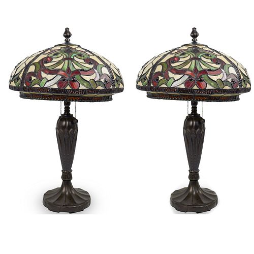 Pair of Dale Tiffany Style Table Lamps