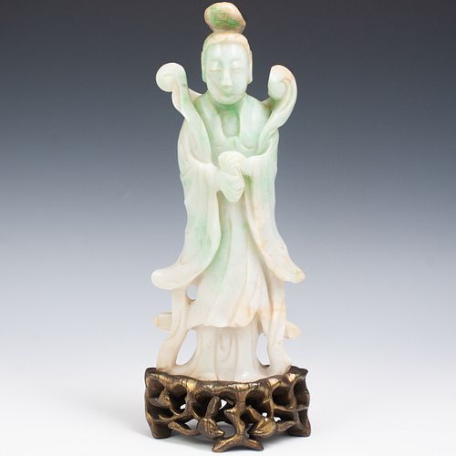 Chinese Jadeite Carved Guanyin Figurine
