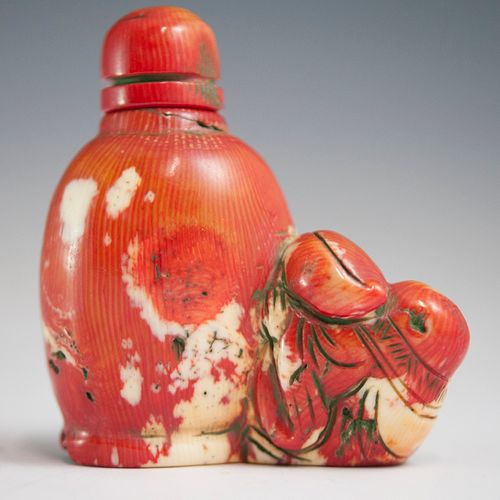 Chinese Figural Coral Snuff Bottle