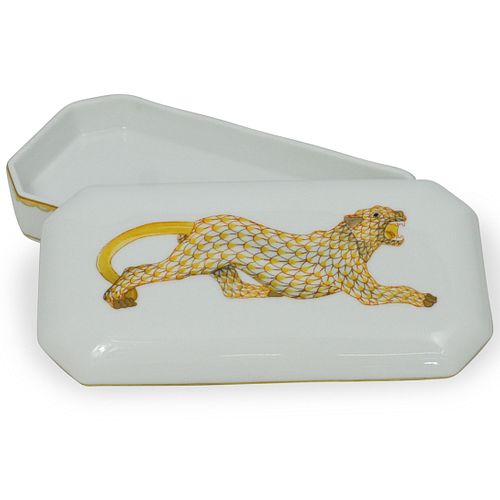 Herend Porcelain Leopard Trinket Box