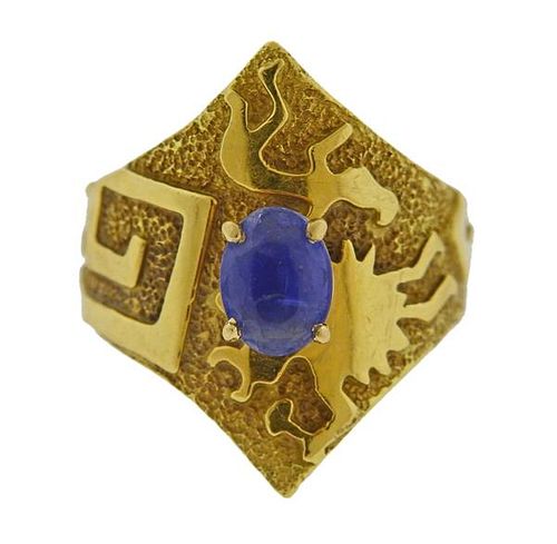 Ben Nighthorse 18k Gold Sapphire Ring 