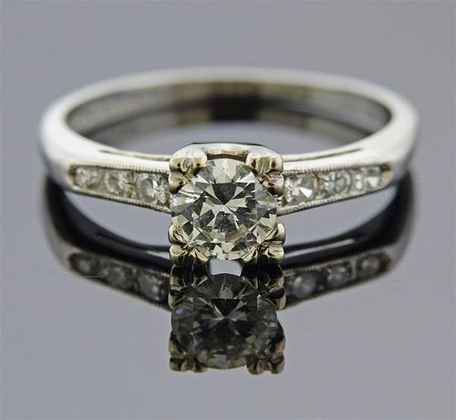 1950s Platinum Diamond Engagement Ring