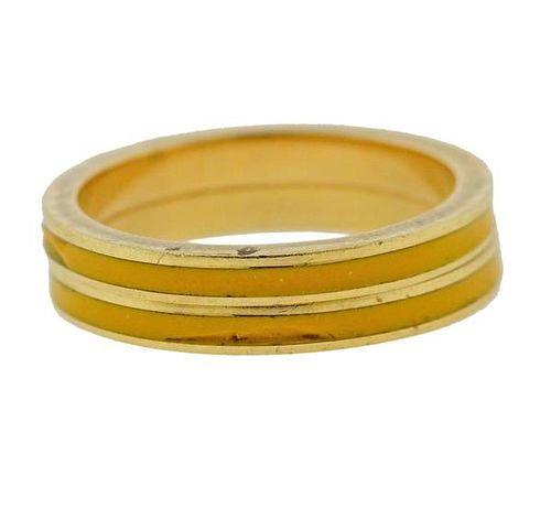 14k Gold Enamel Stackable Band Ring Set 