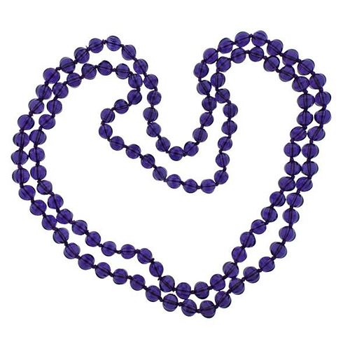 Faceted Amethyst Bead Necklace Set of 2