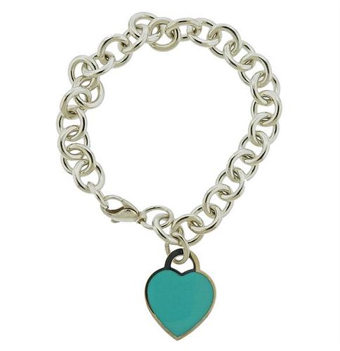 Tiffany &amp; Co Return to Silver Enamel Heart Tag Bracelet