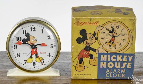 Ingersoll Mickey Mouse clock, 20th c., 4 1/2'' h.