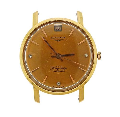 Longines Flagship 18k Gold Diamond Automatic Watch 