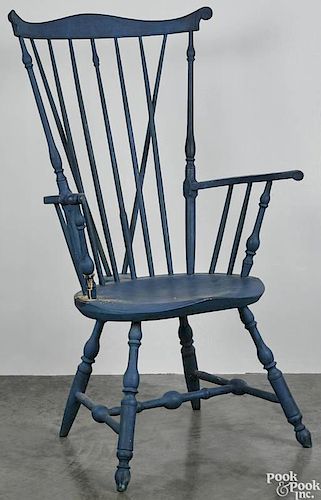 Drew Lausch contemporary painted braceback Windsor armchair, branded RDL.