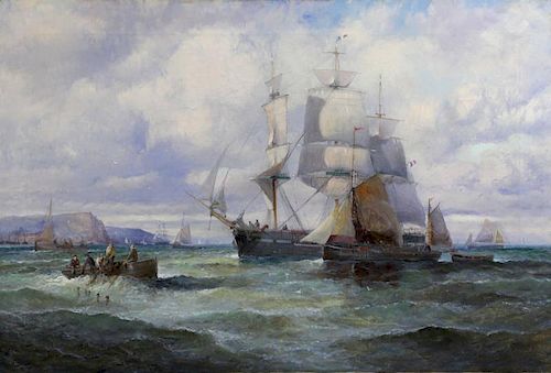 THORNLEY, William. Oil on Canvas. British Ships