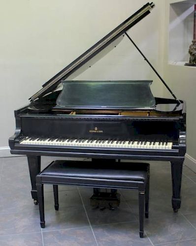 STEINWAY & Sons . Blac Lacquered Grand Piano