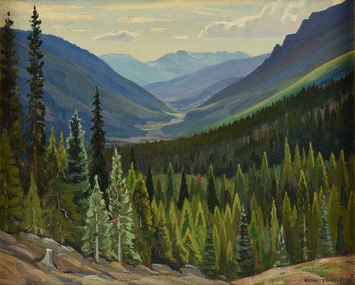 OLIN HERMAN TRAVIS (American 1888-1975) A PAINTING, "From Lovel Pass. Colorado,"