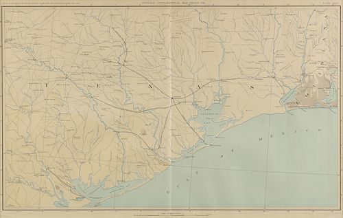 AN ANTIQUE MAP, "General Topographical Map, Sheet XXII," WASHINGTON D.C., 1891-1895,