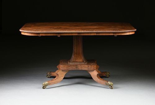 AN EARLY VICTORIAN SATINWOOD INLAID ROSEWOOD TILT TOP BREAKFAST TABLE, ENGLISH, EARLY/MID 19TH CENTURY,