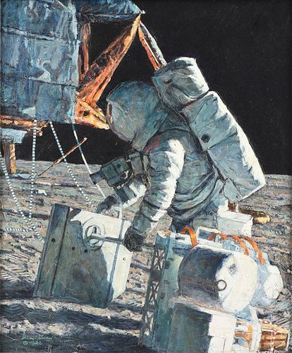 ALAN BEAN (American/Texas 1932-2018) A PAINTING, "Load 'Em Up...Move 'Em Out," 1986,