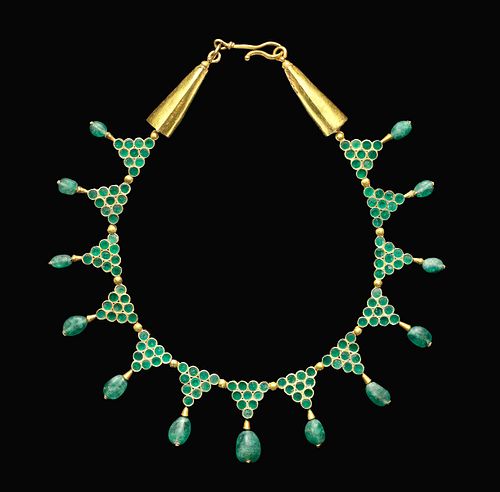 Byzantine 20K+ Gold & Emerald Necklace, ex-Christie's