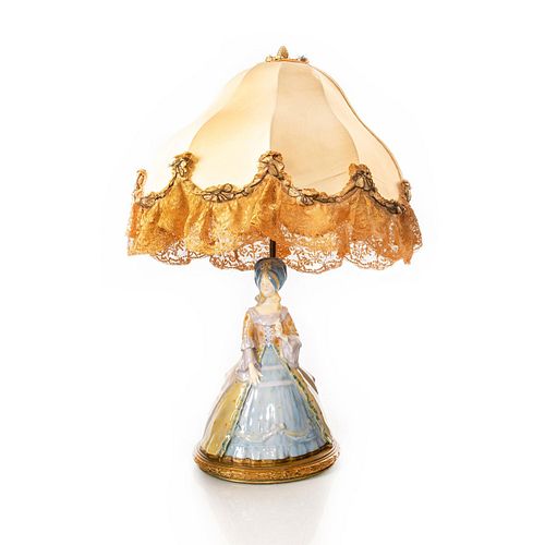 ROYAL DOULTON LAMP, A LADY OF THE GEORGIAN PERIOD