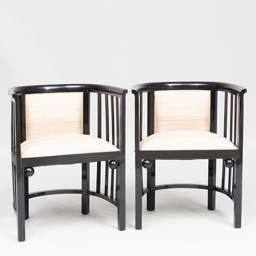 Pair of Thonet Lacquer Armchairs