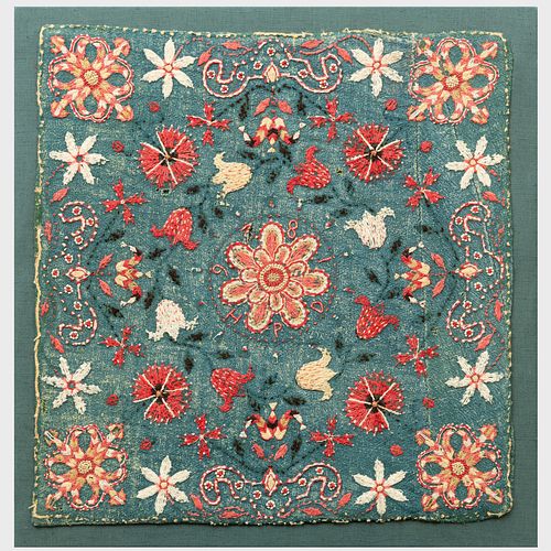 Swedish Embroidered Floral Panel