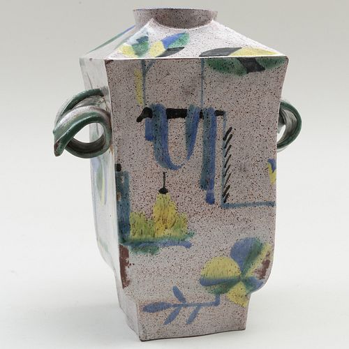 Hilda Jesser Glazed Earthenware Vase, for the Wiener WerkstÃ¤tte