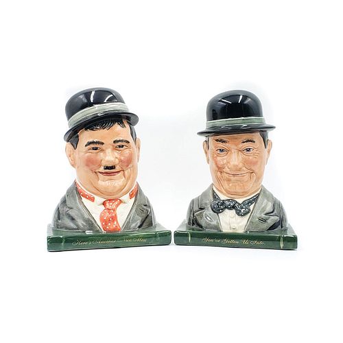 2 ROYAL DOULTON BOOKENDS, LAUREL AND HARDY