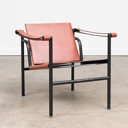Le Corbusier Chrome and Leather Basculant Sling 'LC1' Chair 