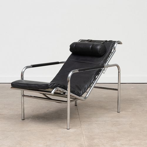 Gabriele Mucchi Chrome and Leather 'Genni' Chaise