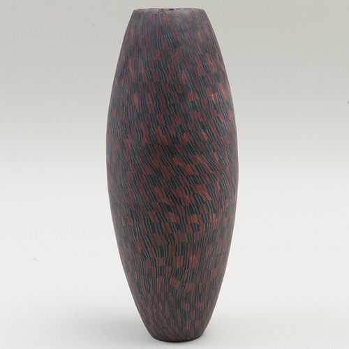 Giles Bettison Black and Red Glass Vase