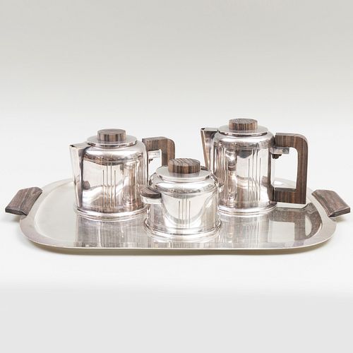 Three-Piece Art Deco Silverplate Tea and Coffee Service