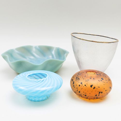 Group of Four Contemporary Glass Vessels