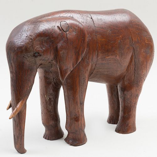 Carved Wood Elephant, Possibly English