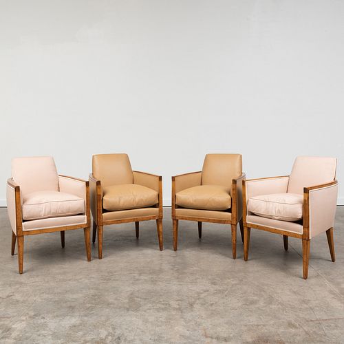 Set of Four Maxime Old Mahogany Armchairs