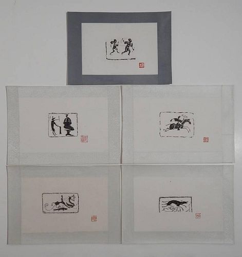20th c. Chinese School 5 rubbing on paper