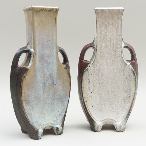 Pair of Emile Decoeur Glazed Earthenware Vases