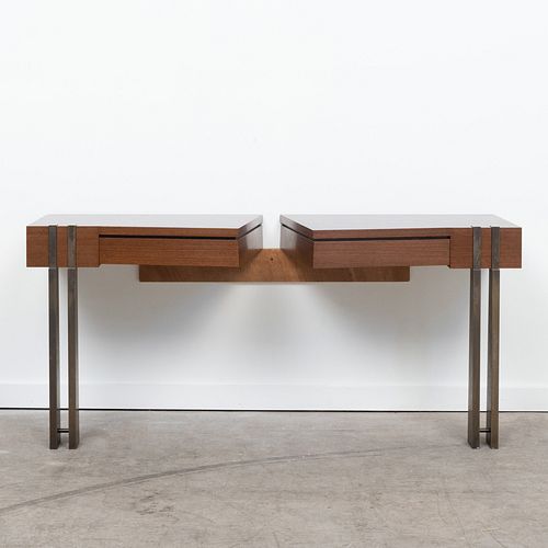 S. Schmidt & E. Weinberger Bronze-Mounted Ebony Sectional Monoped Table 