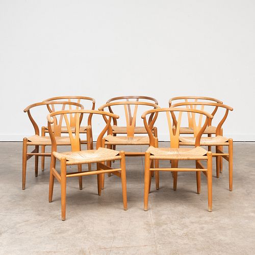 Eight Hans J. Wegner 'Y-Chairs' with Armrests