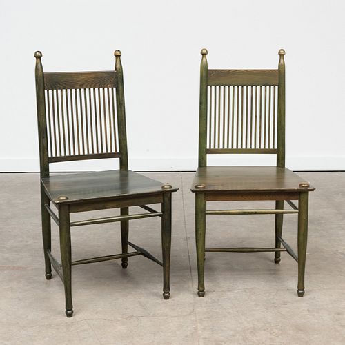 Pair of Carl Westman Stained Pine Side Chairs