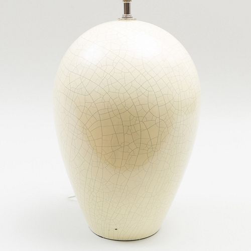 Contemporary Crackle Glazed Ceramic Table Lamp 