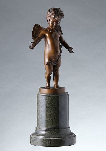 A BRUNO KRUSE (B 1855) CABINET BRONZE OF YOUNG PSYCHE
