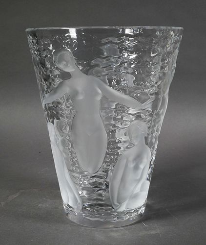 LALIQUE Ondines Nudes 9-1/2" Vase sold at auction on 15th February |  Bidsquare