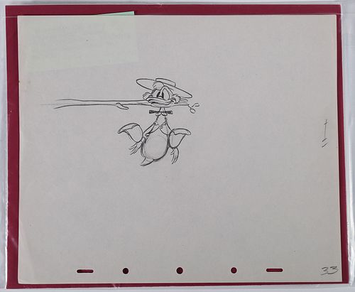 1950 Donald Duck Production Art Sketch Drawing