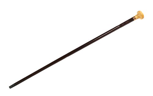 Walking Stick, wood, Large Ivory Handle