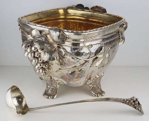 STERLING. Late 19th C Gorham Sterling Punch Bowl &