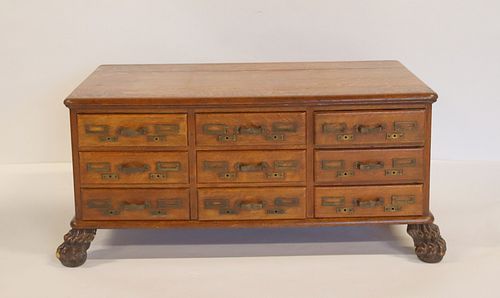 Antique Oak Multi Drawer Cabinet Raised On