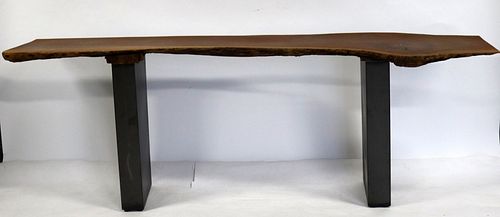 Vintage Nakashima style Wood Top Console With