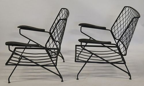 Midcentury Pair Of Iron Arm Chairs