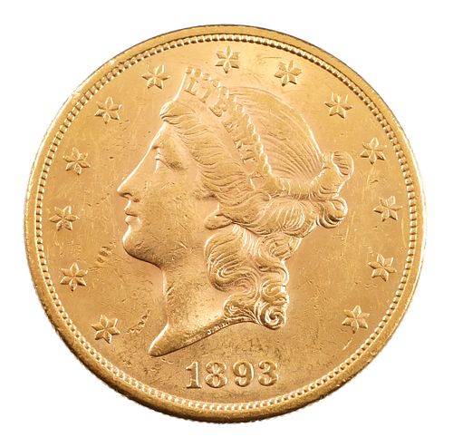 1893s US Gold $20 Double Eagle Coin