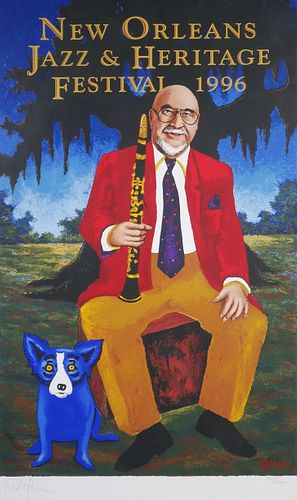 GEORGE RODRIGUE, 1996 New Orleans Jazz Fest Poster