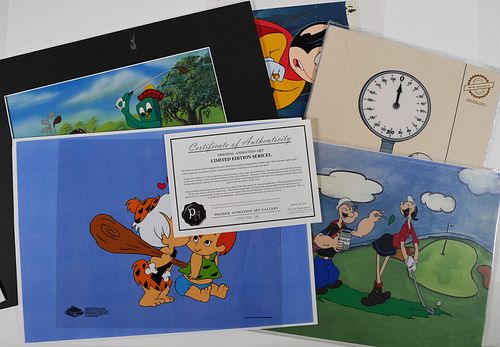 (5) Animation Art Cartoon Cels Mighty Mouse Popeye